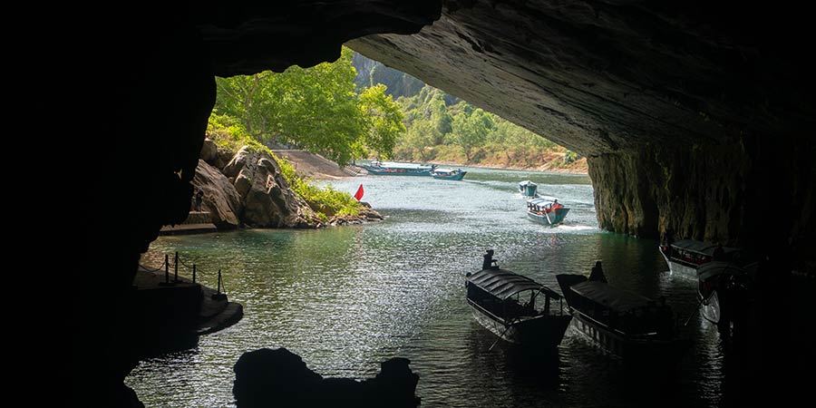 Sailing on a subterranean river in Phong Nha