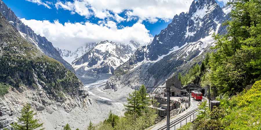 Journeying to the Mer de Glace by historic cogwheel train